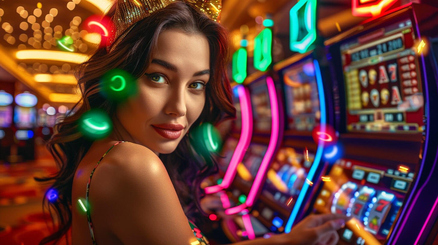 Tampilan dashboard permainan slot dengan tema visual yang cerah dan menu navigasi